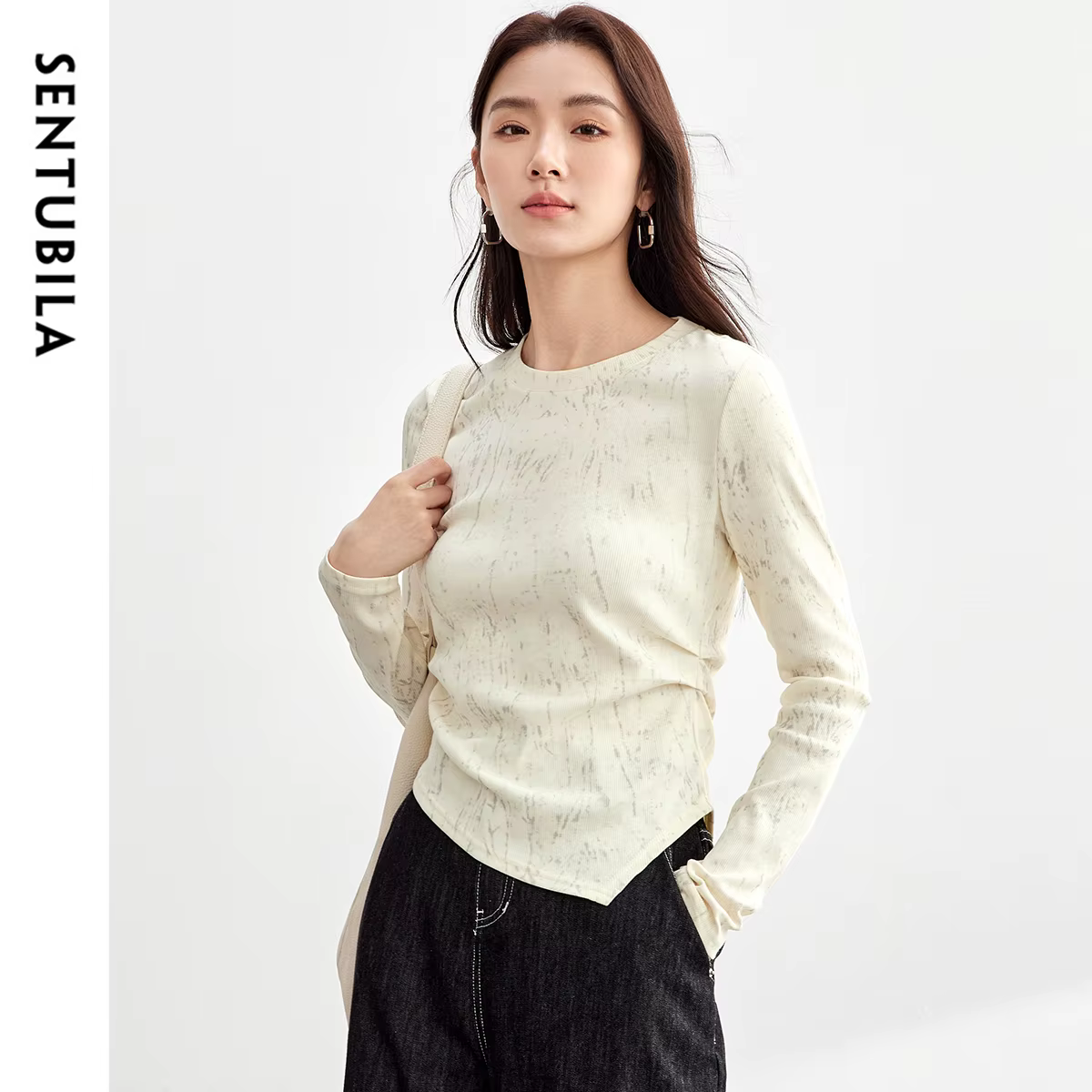 T-shirt en coton imprimé SENTUBILA pour femme