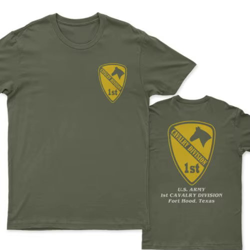 T-shirt vétéran de la 1ère division de cavalerie de l'armée américaine.