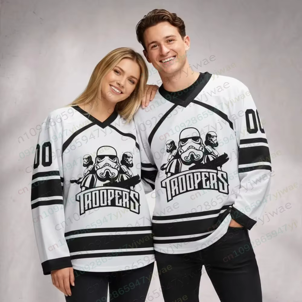 Maillot de hockey Darth Vader Dark Side Fan Gear Fashion Retro T-shirt à manches longues respirant pour hommes et femmes