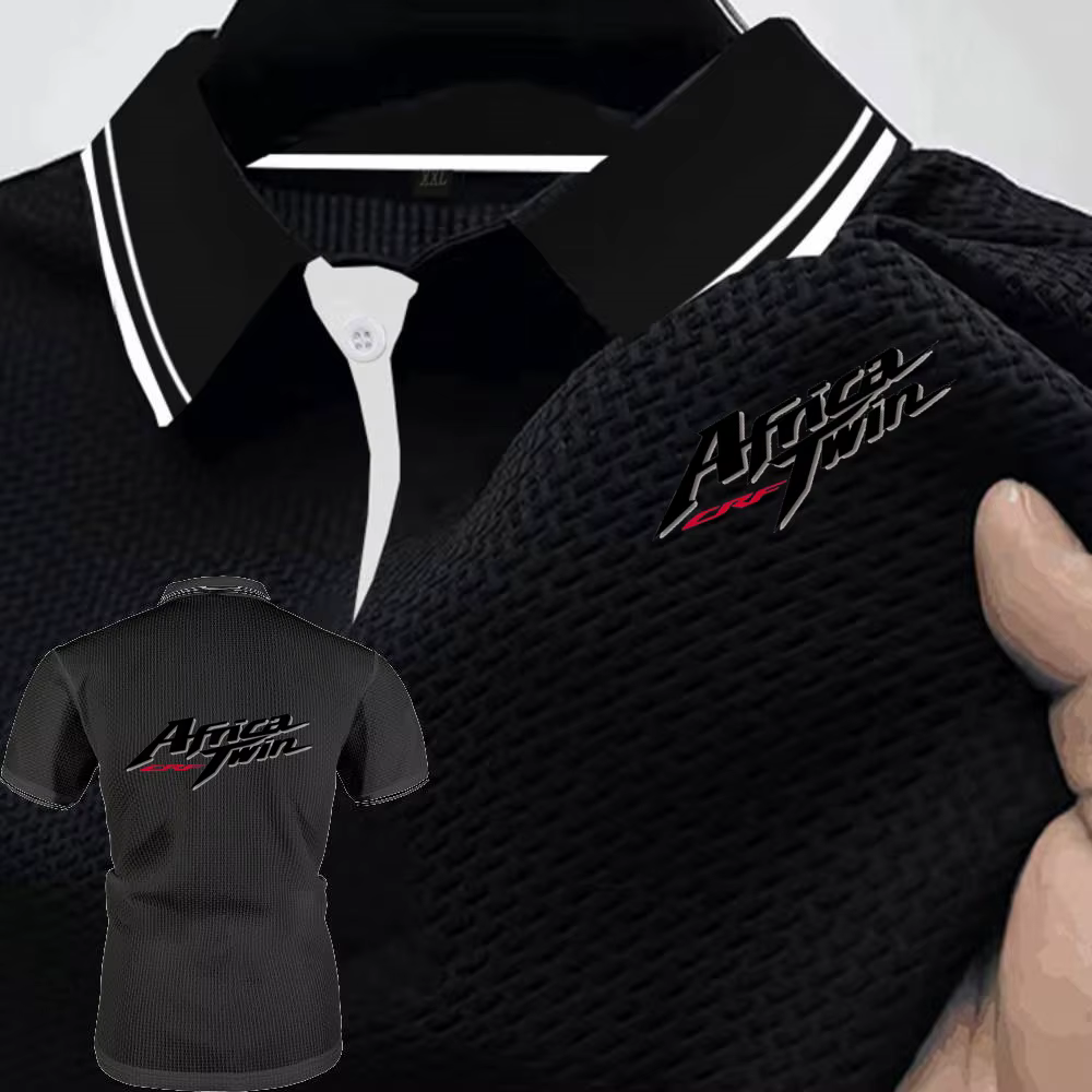 Polos Africa Twin Crf motos t-shirt glace soie hauts élastiques doux confortable revers manches courtes sport