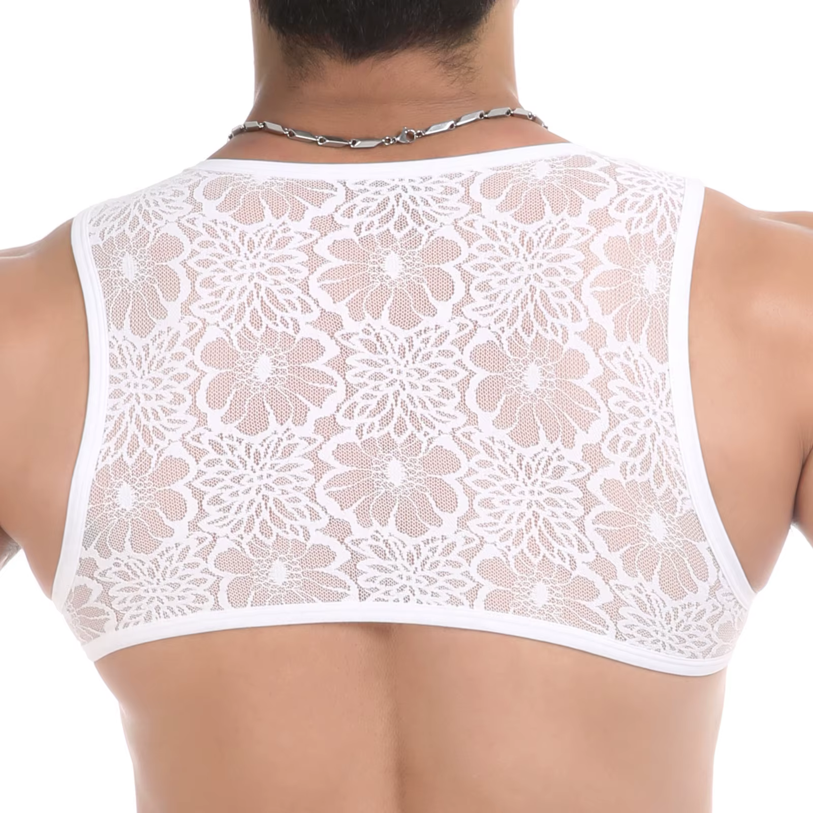 Hommes dentelle pure culture hauts gilet sans manches Crossdressing homme Sissy soutiens-gorge court débardeur entraînement musculaire Fitness Singlet