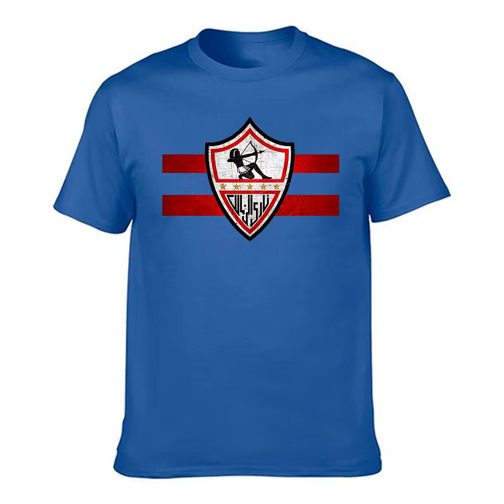 T-shirt pour homme 100% coton Zamalek SC avec logo imprimé délavé