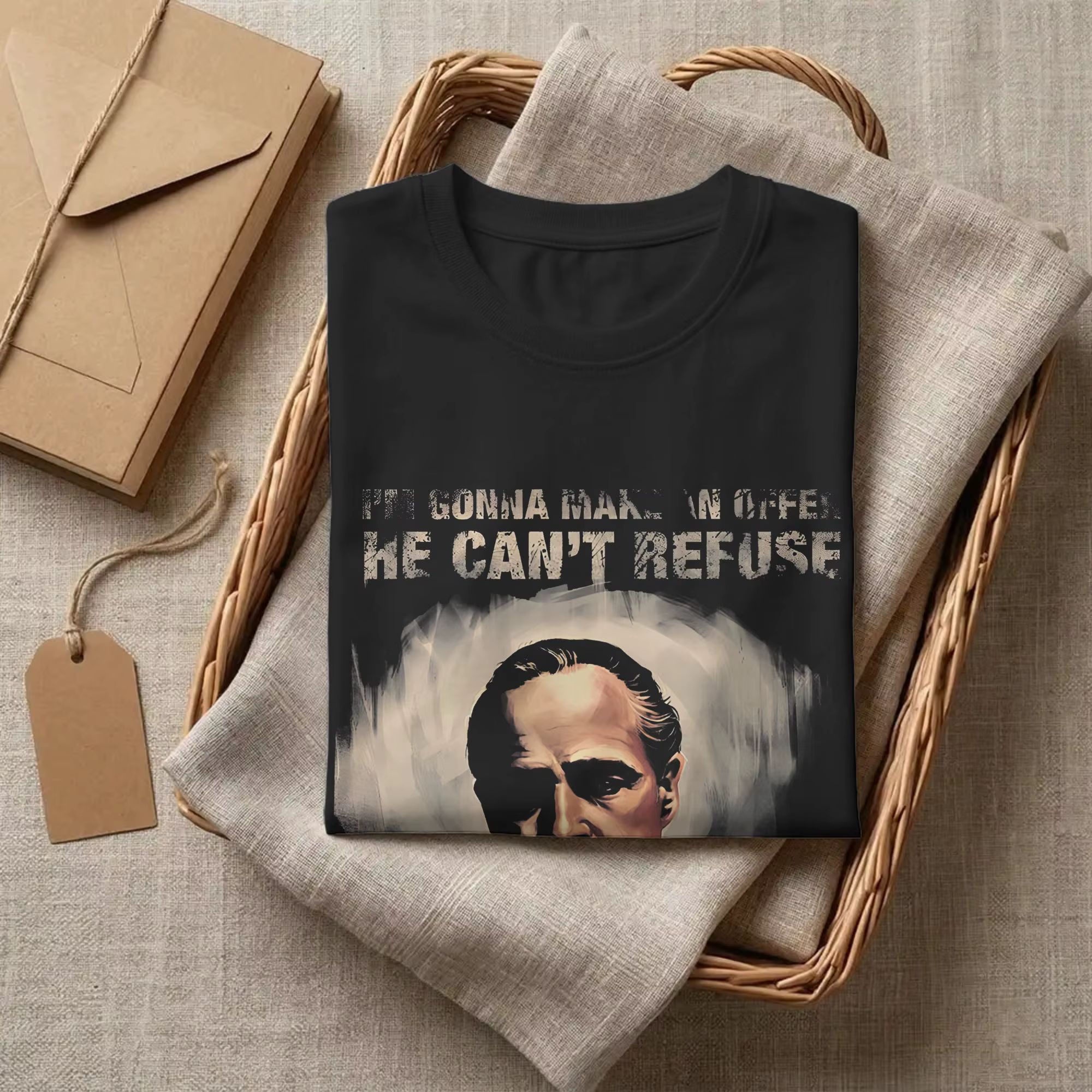 Parrain titre Original Logo T-Shirts pour hommes film américain nouveauté pur coton t-shirt col rond manches courtes