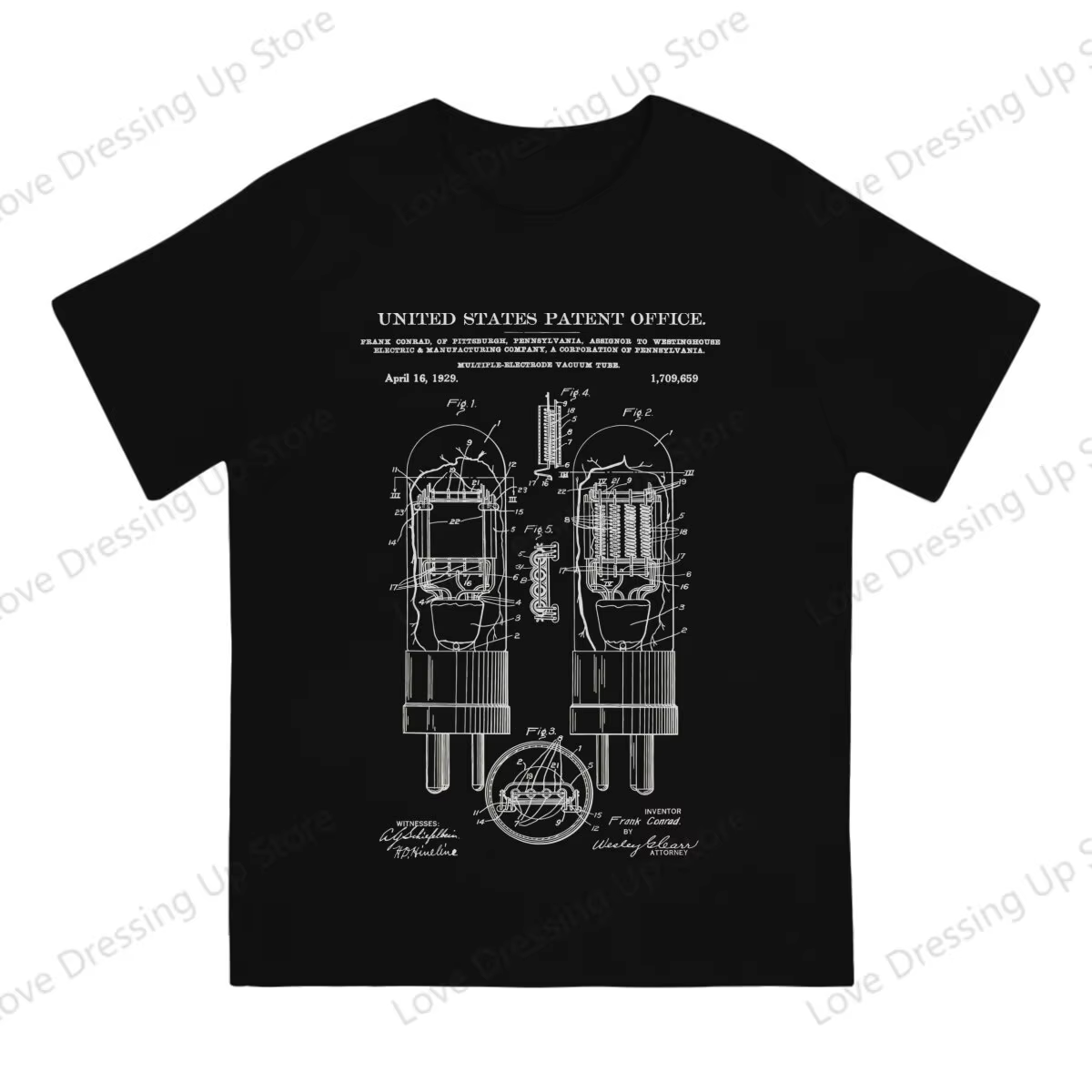 T-shirt en coton avec tube sous vide électronique pour homme