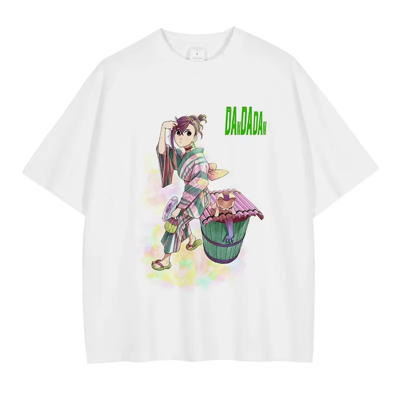 Anime Dan Da Dan t-shirt surdimensionné Vintage lavé Dandadan T-shirts Streetwear rétro Manga Ayase Momo Takakura Ken