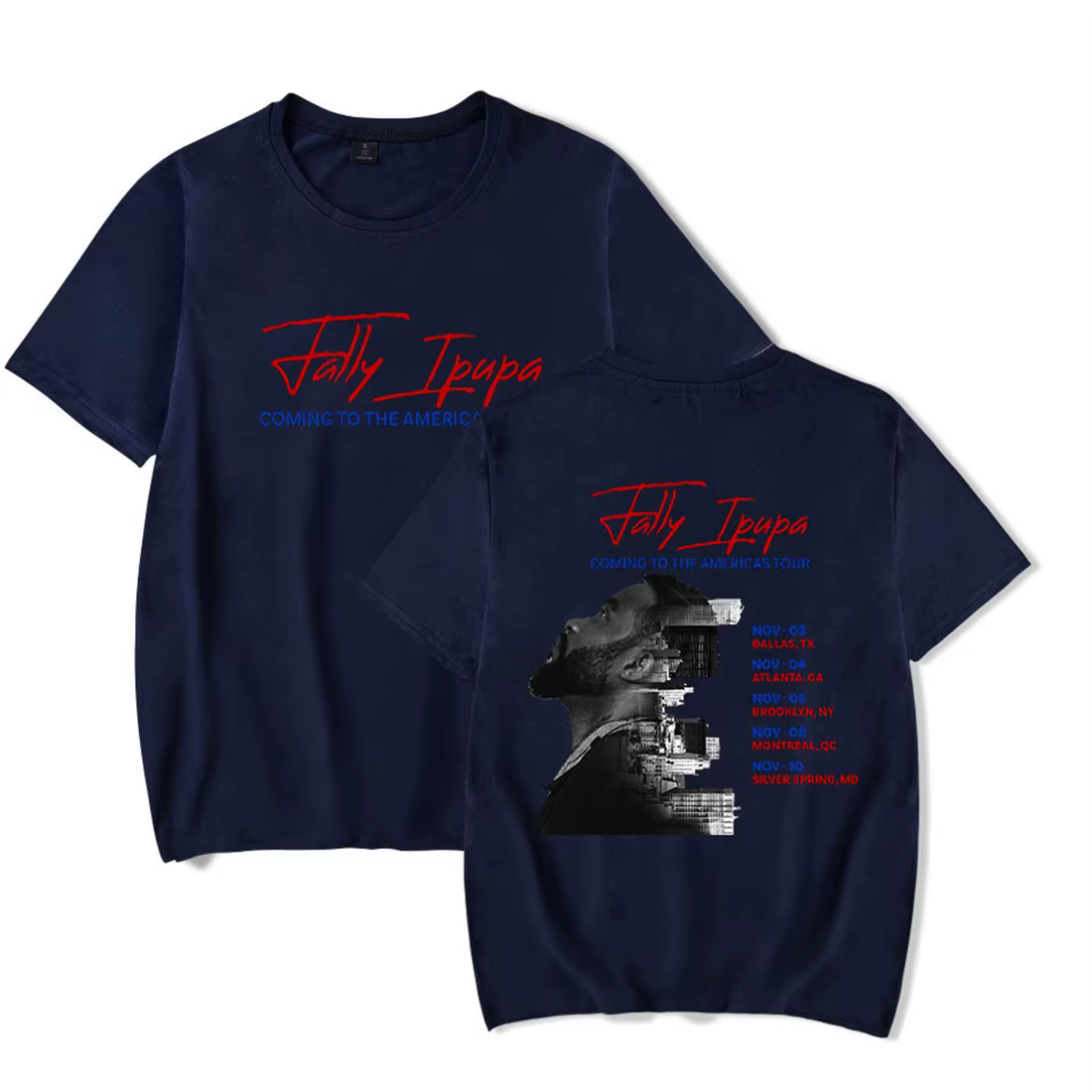 Fally Ipupa venue à la tournée américaine T-shirt décontracté à manches courtes hommes femmes t-shirts
