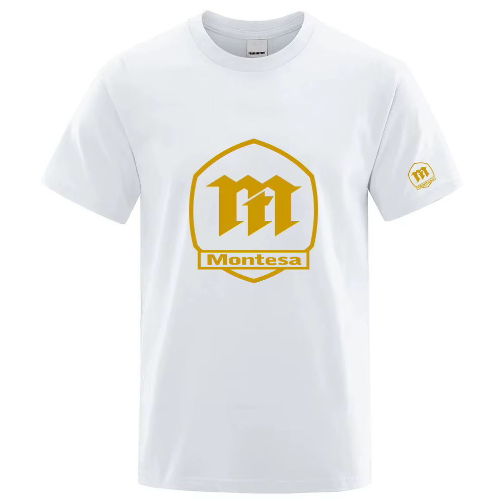 Montesa Espana motos marque 100% pur coton été haut de gamme hommes à manches courtes col rond à la mode respirant T-shirt