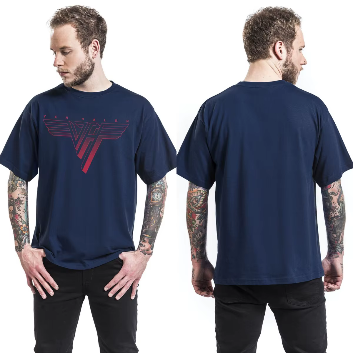 Nouveau T-shirt en coton avec motif Van Halen