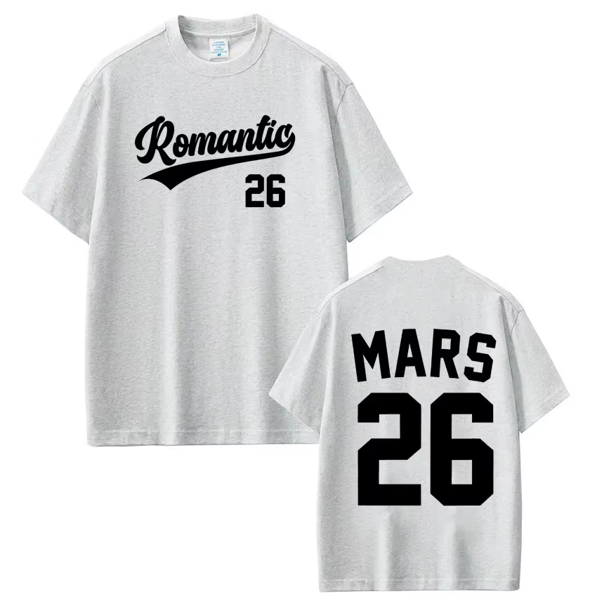 Bruno Mars The Romantic Tour 2026 T-shirt imprimé pour hommes et femmes