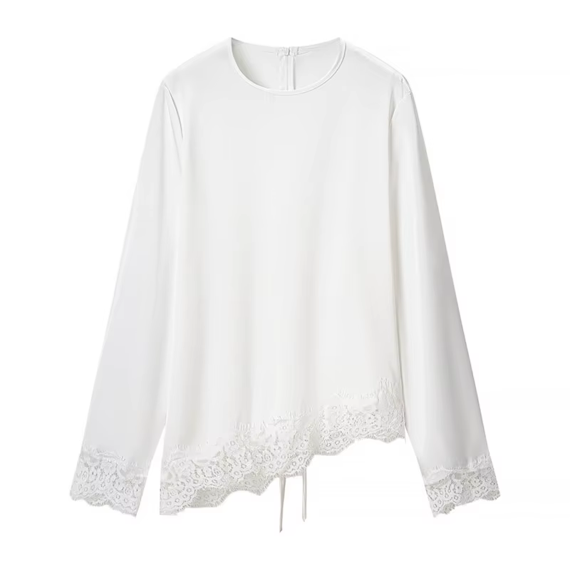 T-shirt en dentelle décontracté pour femme