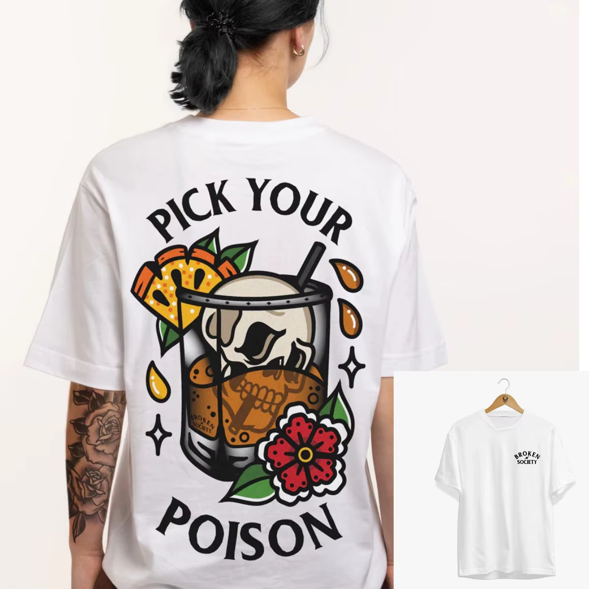 T-shirt décontracté style rétro « Not Everyone's Cup of Tea » avec motif tatouage