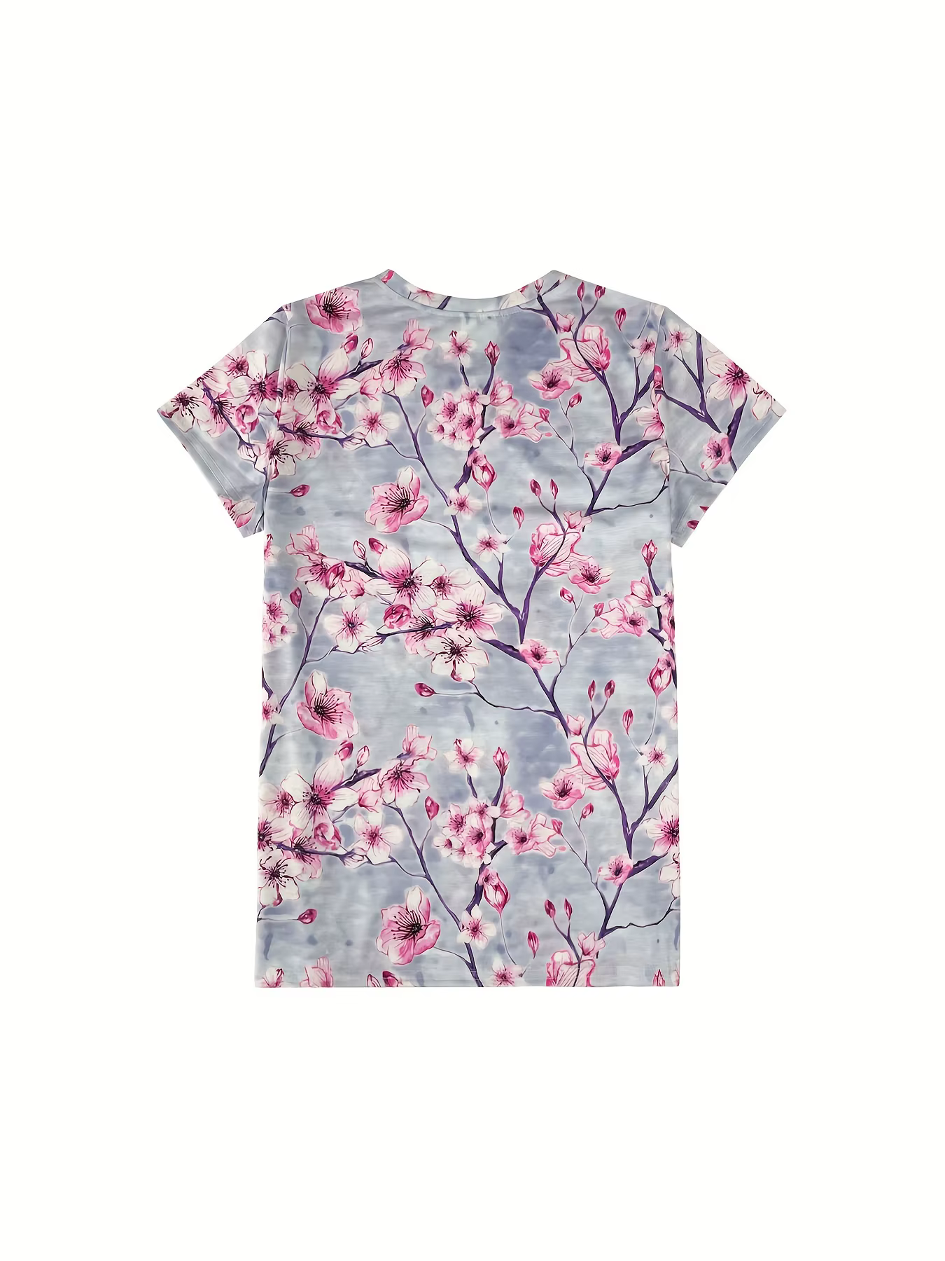 T-shirt pour femme vert pâle - Motif de branche de cerisier