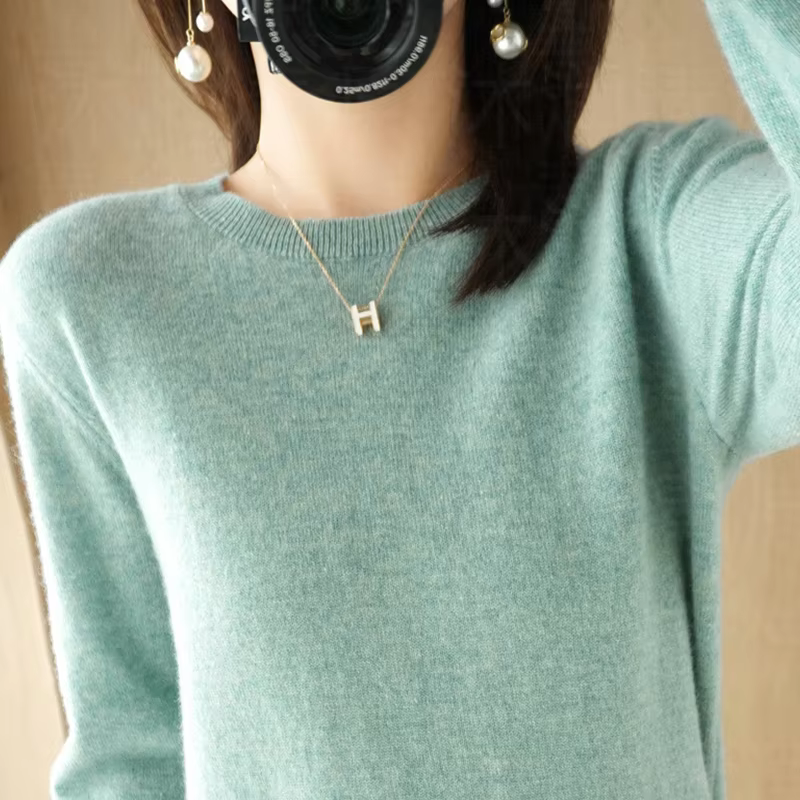 Pull en cachemire à col rond pour femme