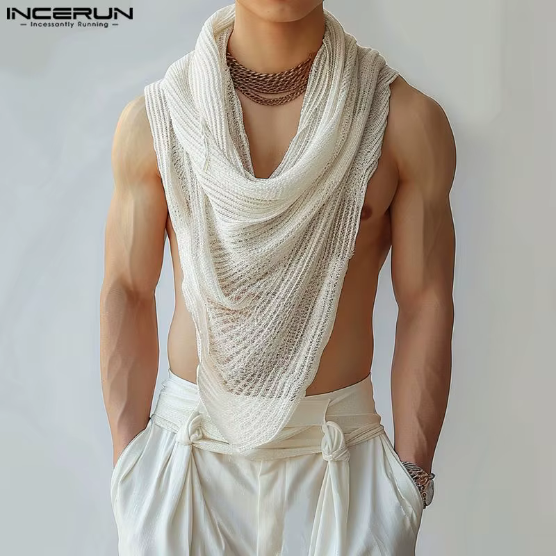 INCERUN – débardeur irrégulier pour hommes