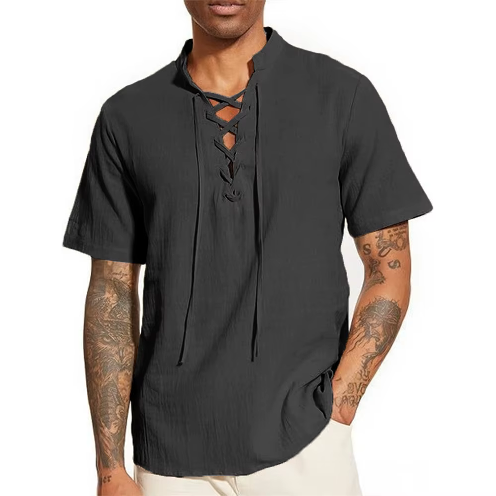 T-shirt Vintage à col en v pour hommes