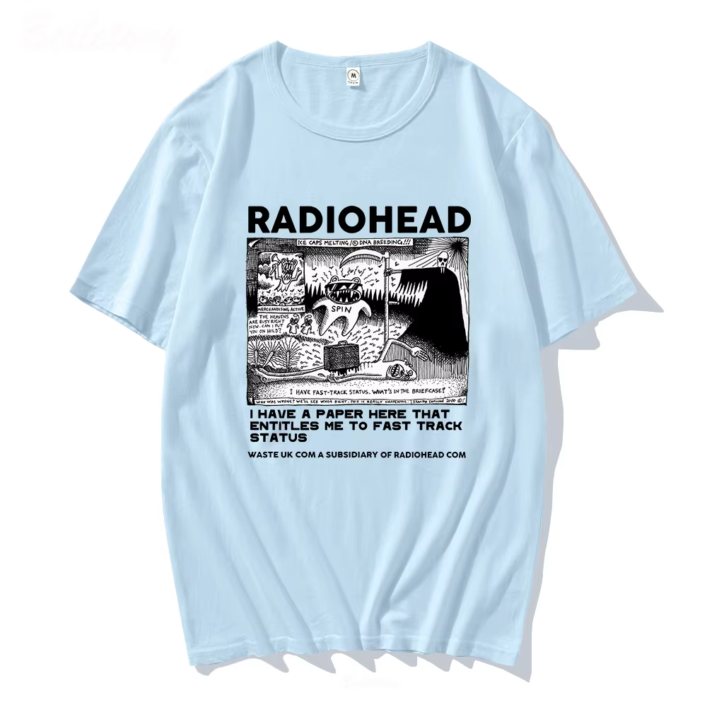 Radiohead t-shirt hommes Vintage classique t-shirts amérique du nord Tour Rock garçon Camisetas Hombre Hip Hop unisexe 100% coton surdimensionné hauts