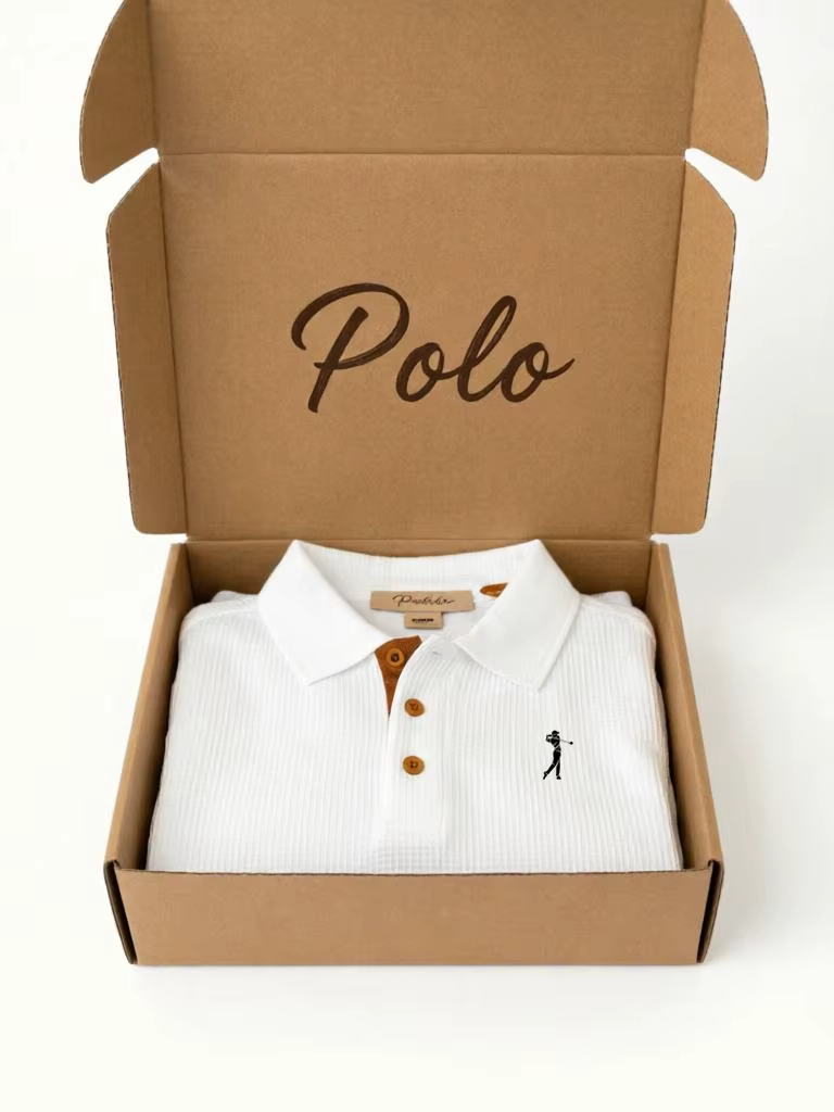 Polo classique pour homme - Tricot de qualité supérieure avec broderie golf