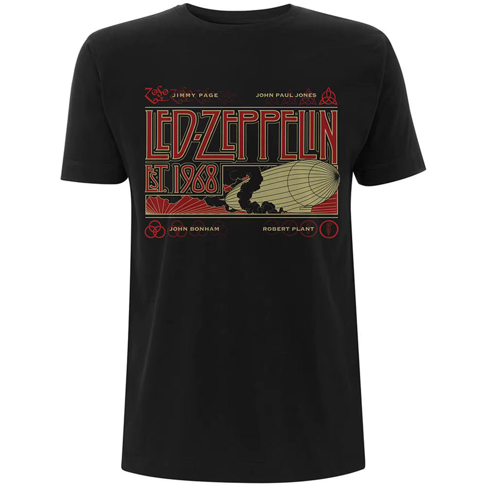 T-Shirt Photo Led Zeppelin Band en coton pour hommes et femmes