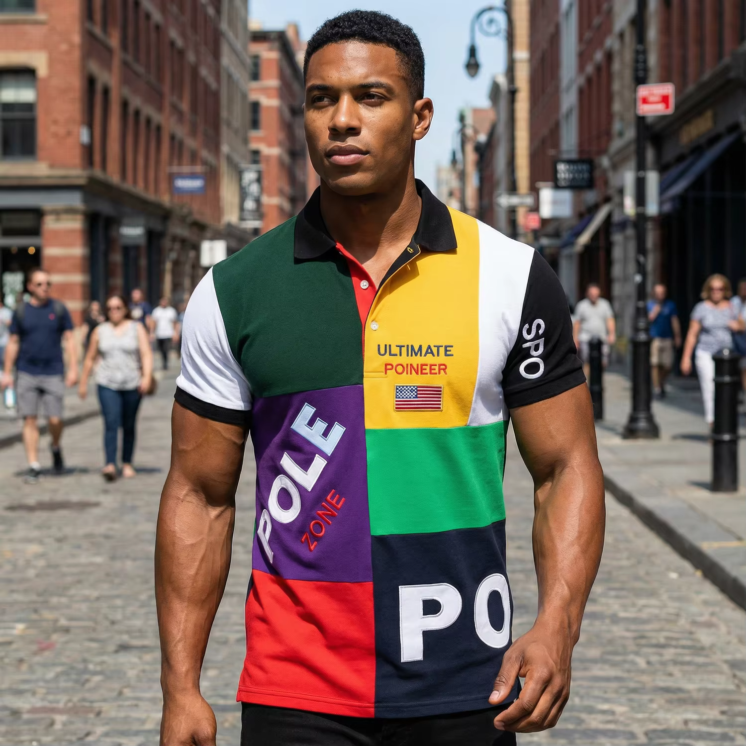 Polo pour homme USA Royal
