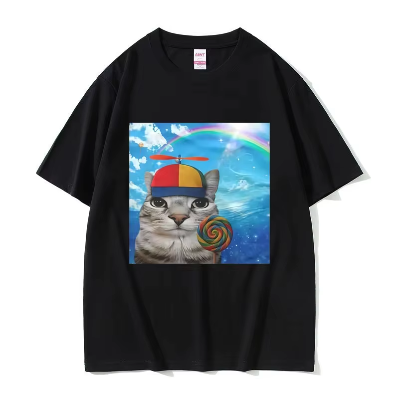T-shirt humoristique avec motif de chat pour hommes et femmes