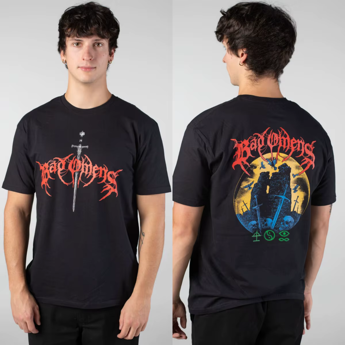T-shirt en coton graphique Bad Omens 2026 unisexe