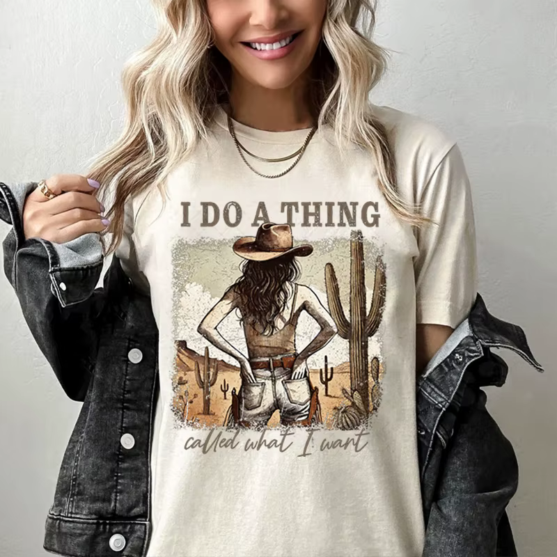 Cowgirl T-shirts Femmes D'été À Manches Courtes T-shirt Drôle Fête des Mères Rétro Vêtements Harajuku