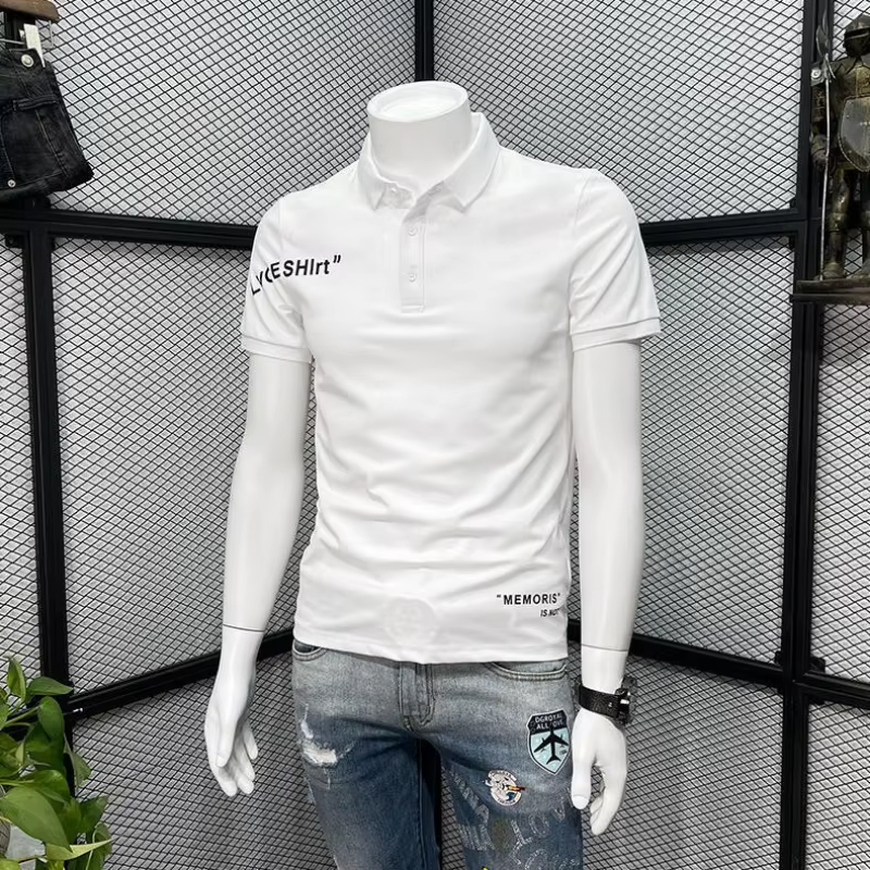 T-shirt en coton avec col pour hommes