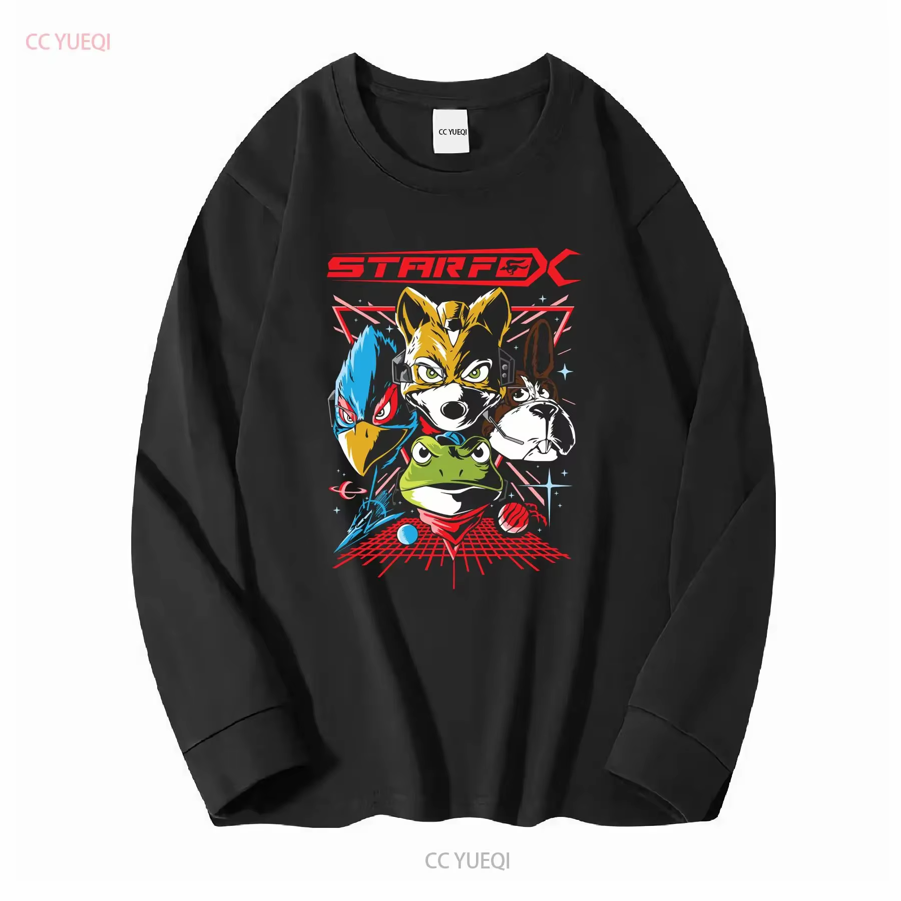 Star Fox t-shirt noir jeux vidéo S M L XL vintage délavé graphique décontracté homme étiré vêtements de créateur doux confortable