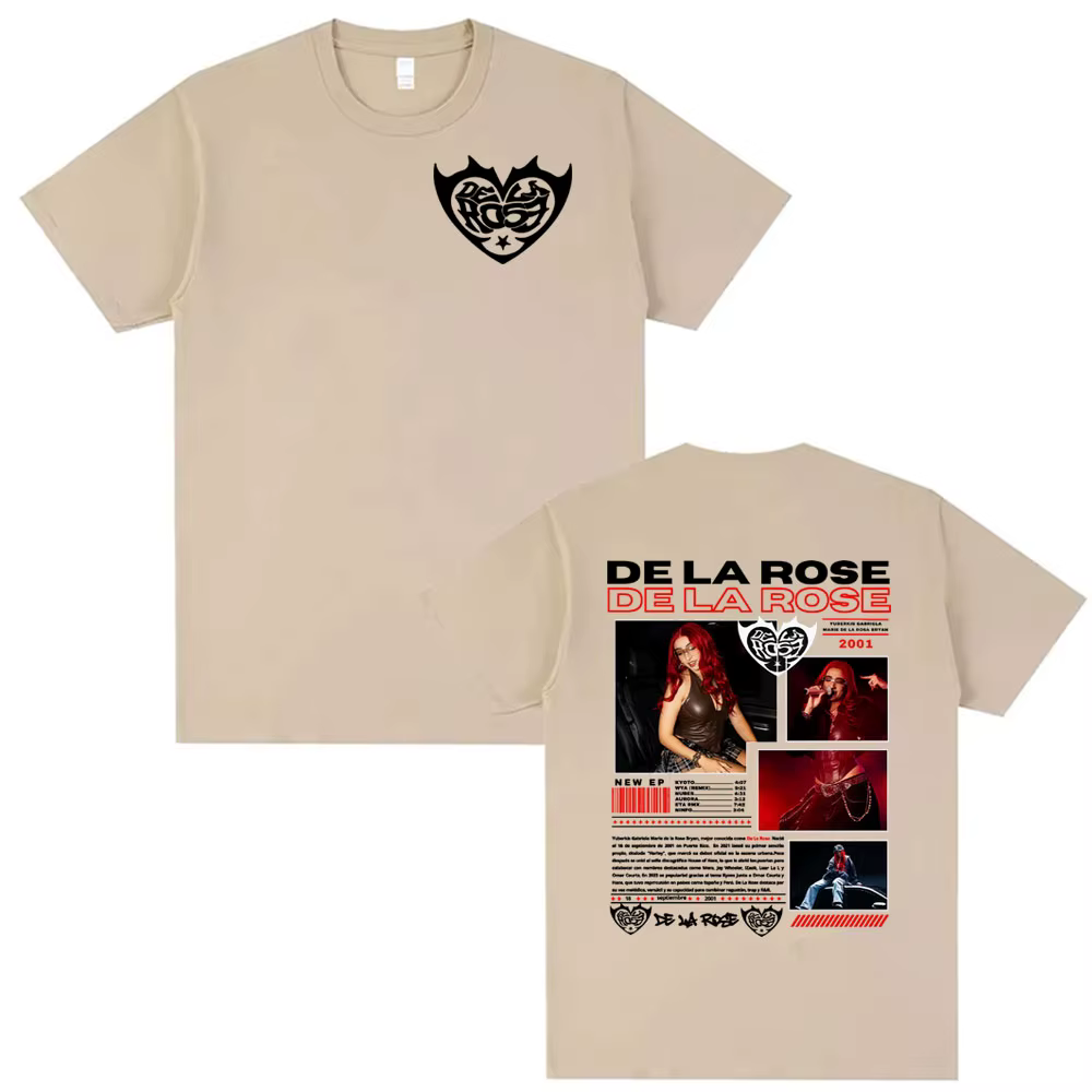Chanteur De La Rose nouvel Album Tour graphique T-shirts hommes femmes haute rue Hip Hop Punk t-shirt décontracté 100%