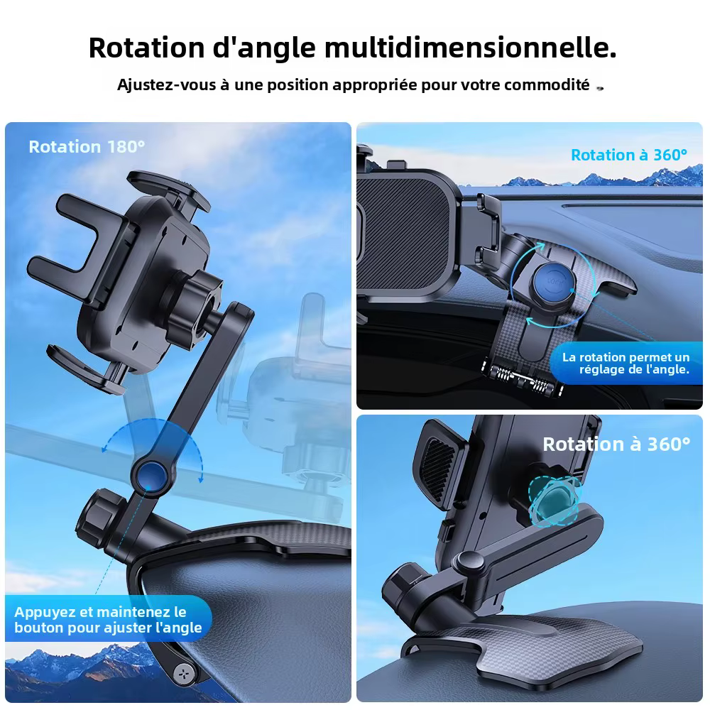 TOPK – support de téléphone portable universel pour tableau de bord, fixation facile par clip, support d'affichage GPS, pour IPhone, Samsung, Xiaomi