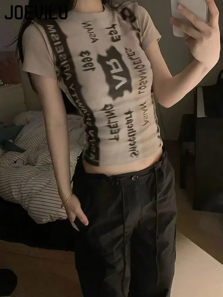 T-shirt Chic à Manches Courtes et Col Rond pour Femme