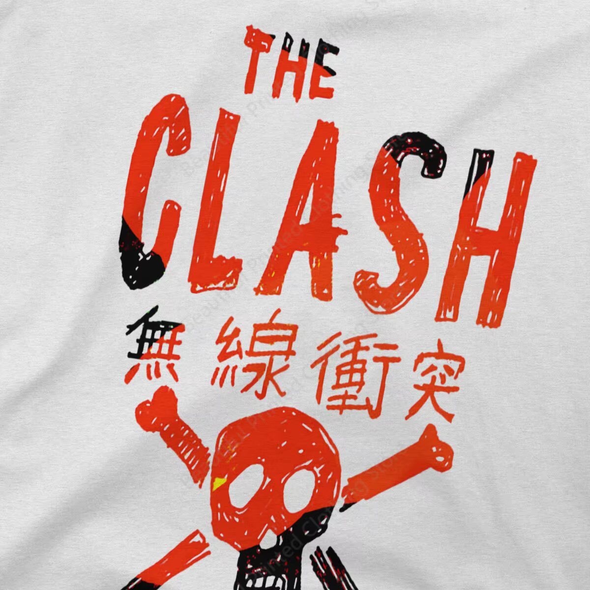 T-shirt imprimé drôle rouge The Clash pour couple