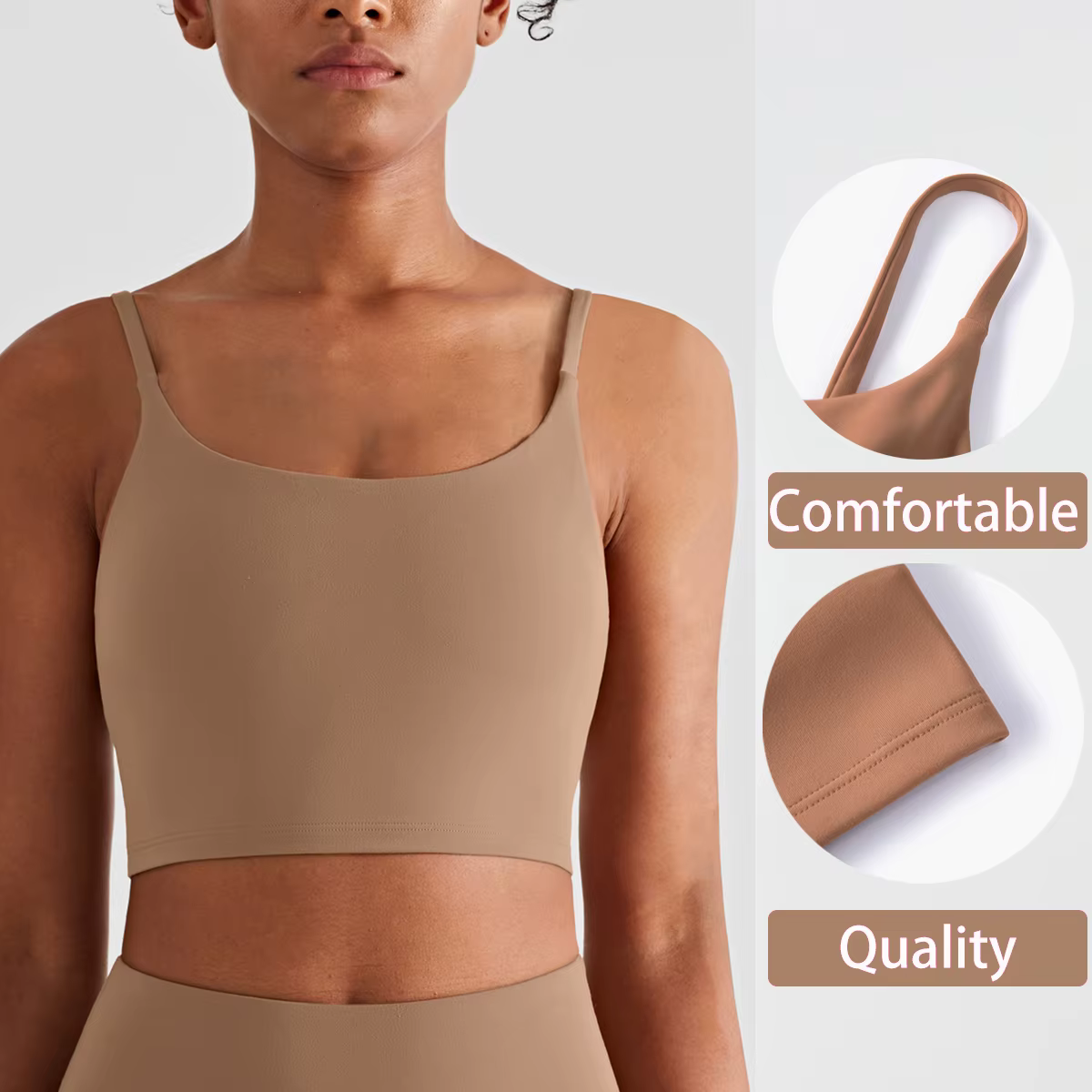 Bretelles débardeurs de Yoga pour Fitness sensation nue soutien-gorge de Sport gilet de gymnastique femmes Camisole