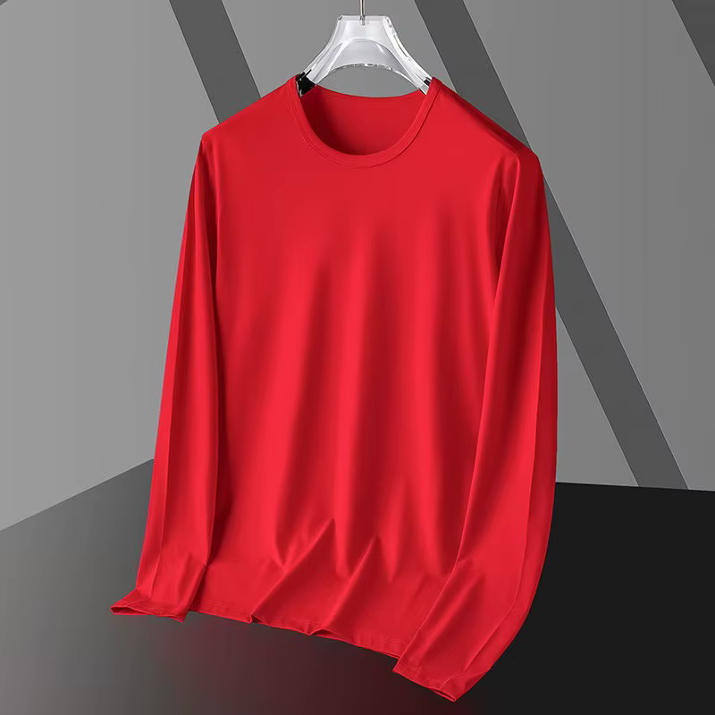 T-shirt Homme Slim Fit à Manches Longues et Col Rond – Nouveau Style Élégant