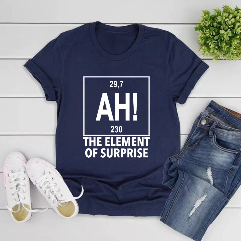 T-shirt unisexe « Ah, l'élément de la surprise » avec motif « Hail Mary »
