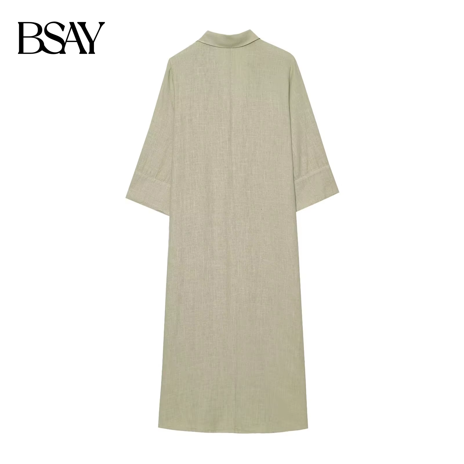 BSAY robe robe pour femmes mode été chemise Style simple boutonnage longue revers robes mi-longues français Chic femme soirée
