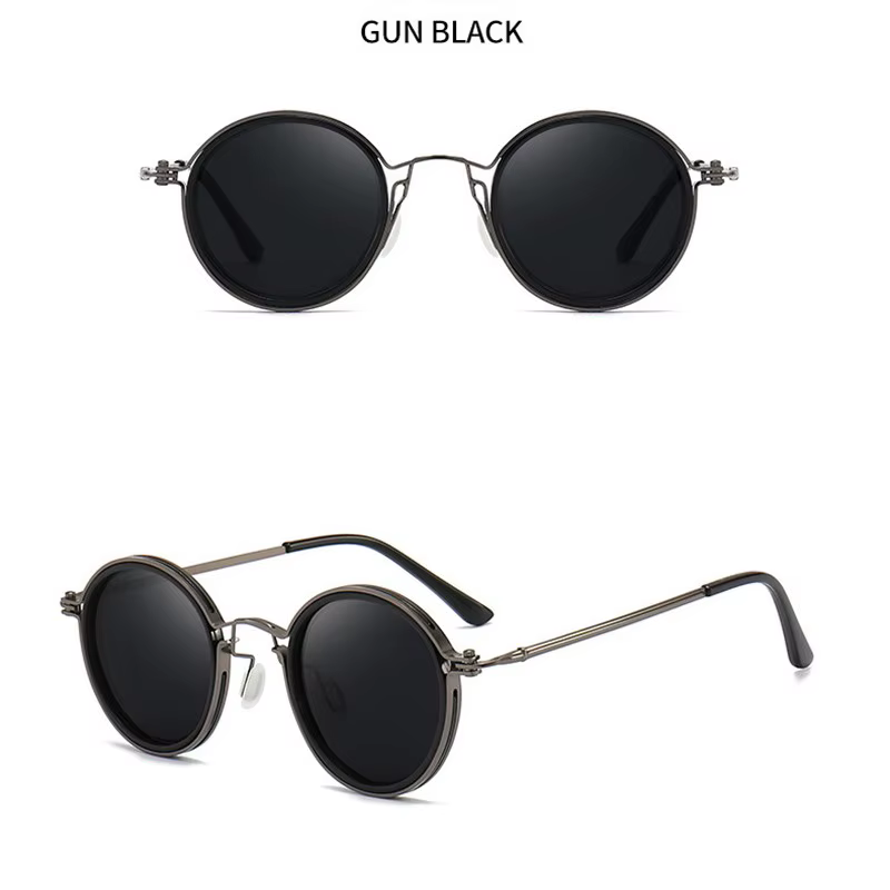 Lunettes de soleil rondes rétro unisexes