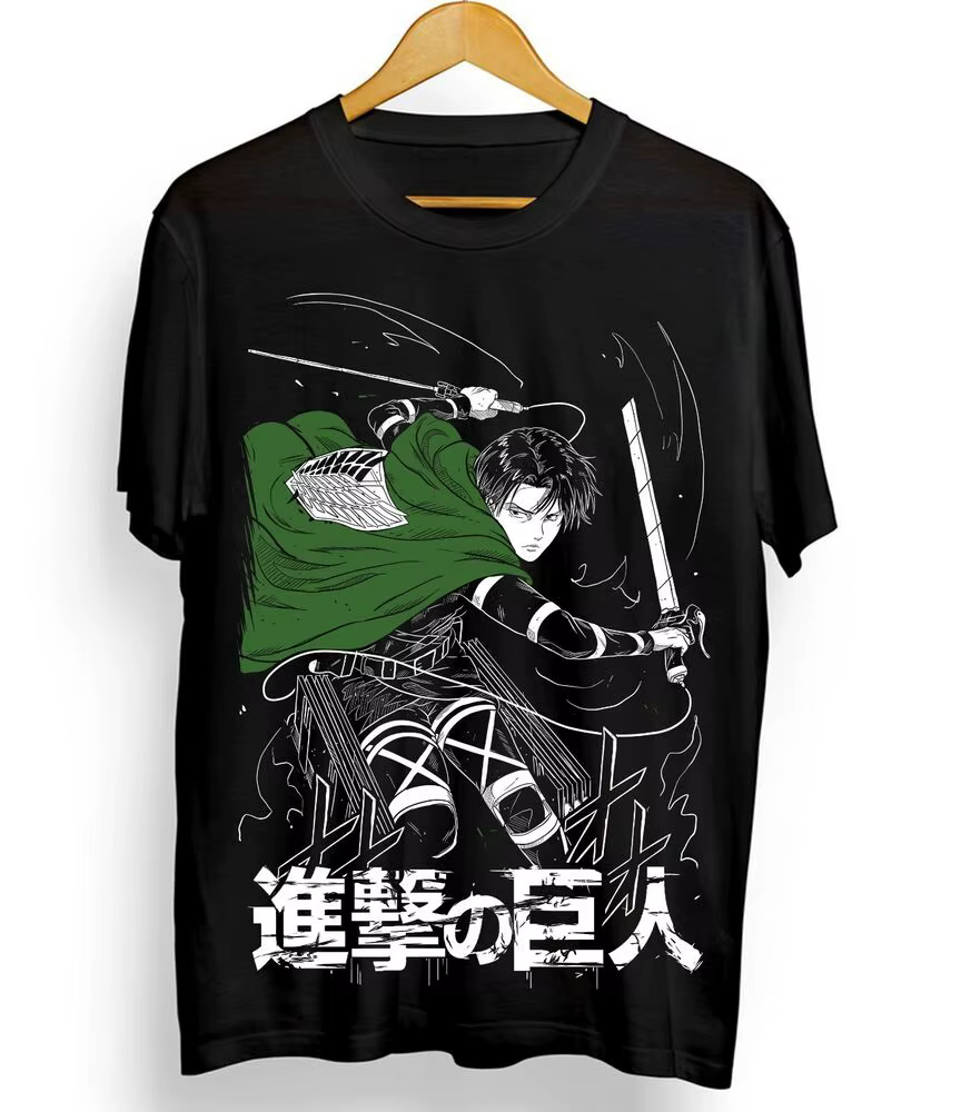 Levi Shingeki T-shirt No Kyojin attaque sur Titan Anime AOT chemise d'horreur toutes tailles
