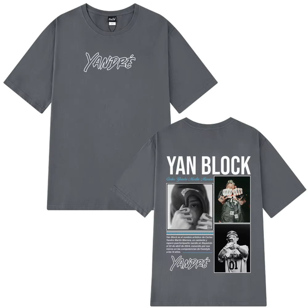 Rappeur Yan Block Album 2025 T-shirt graphique hommes femmes mode T-shirts décontracté coton surdimensionné Hip-hop