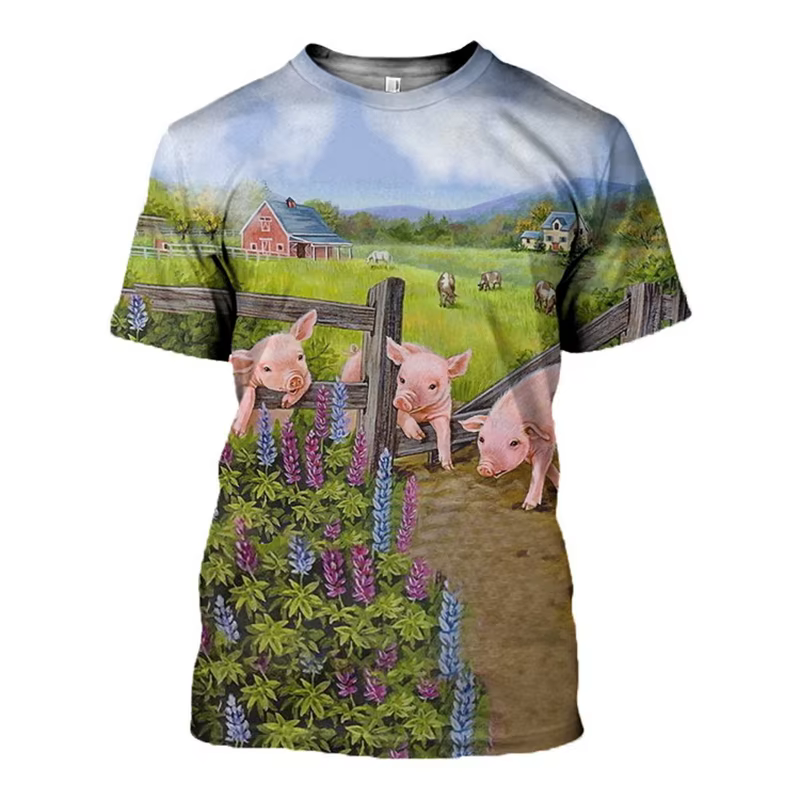 Mignon drôle cochon impression 3D T-shirt pour hommes femmes nouveau dans la mode