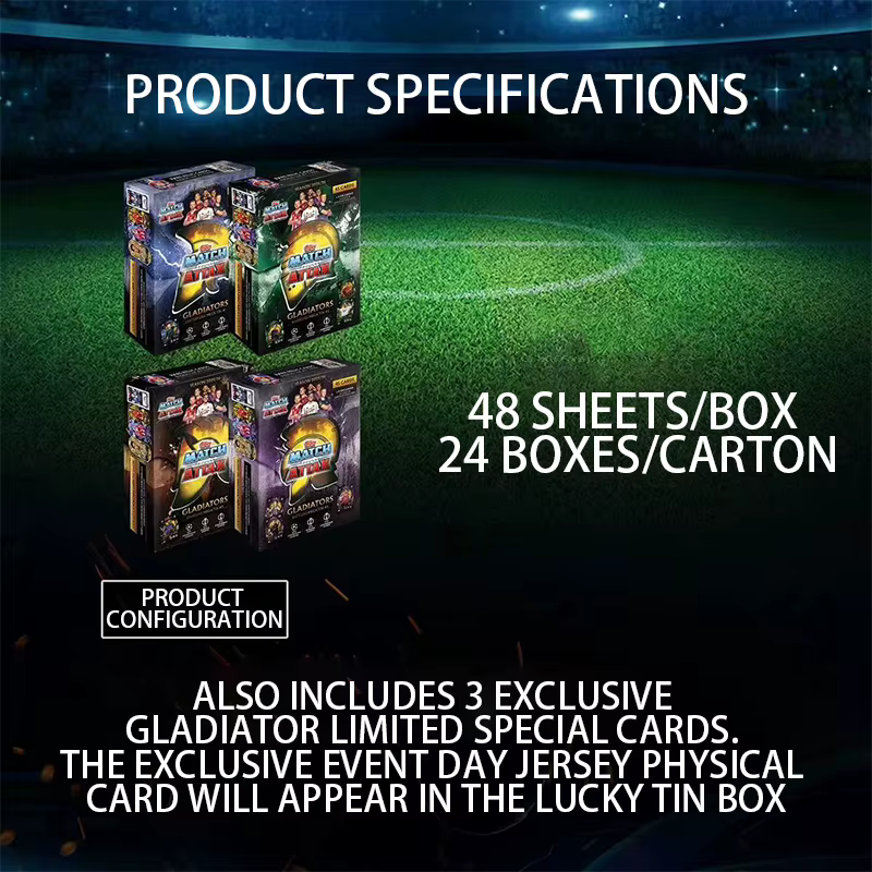 Cartes de collection de stars de football UEFA Champions League 2025-26 European War Topps Match Attax, grande boîte en fer