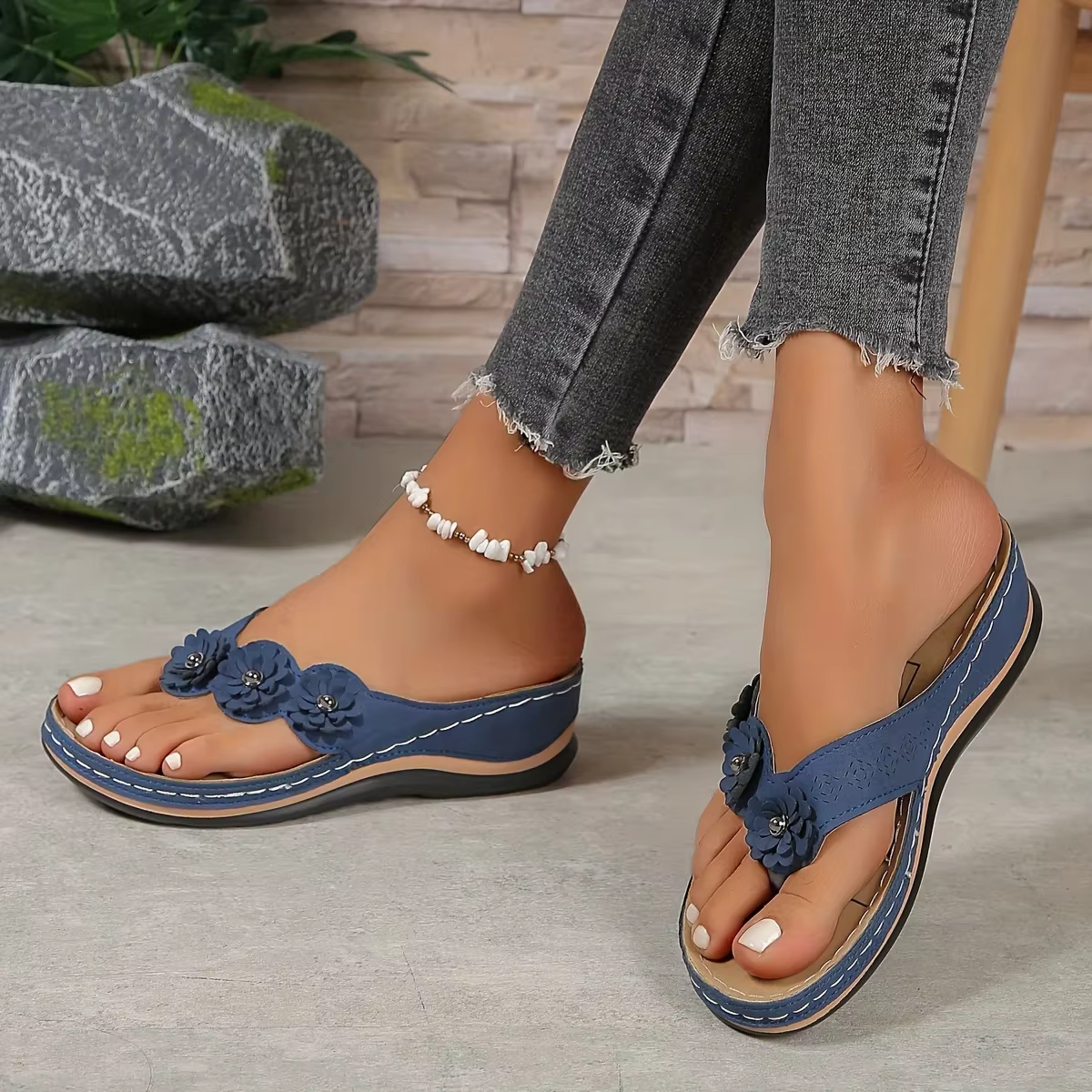 Sandales de plage florales pour femmes
