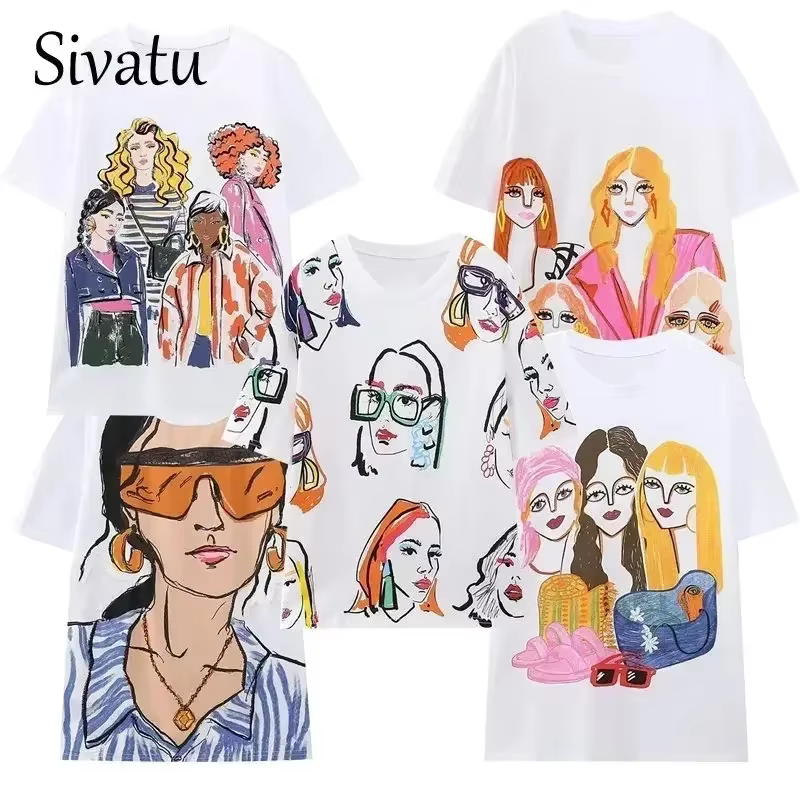 TRAFZR femmes T-shirts été 2025 Y2k Streetwear mode filles à manches courtes t-shirt col rond