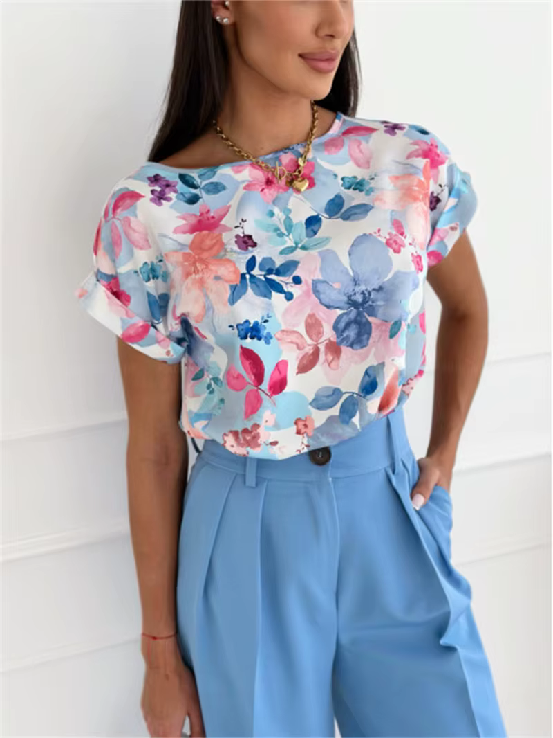 Chemisier d'été à imprimé floral pour femme