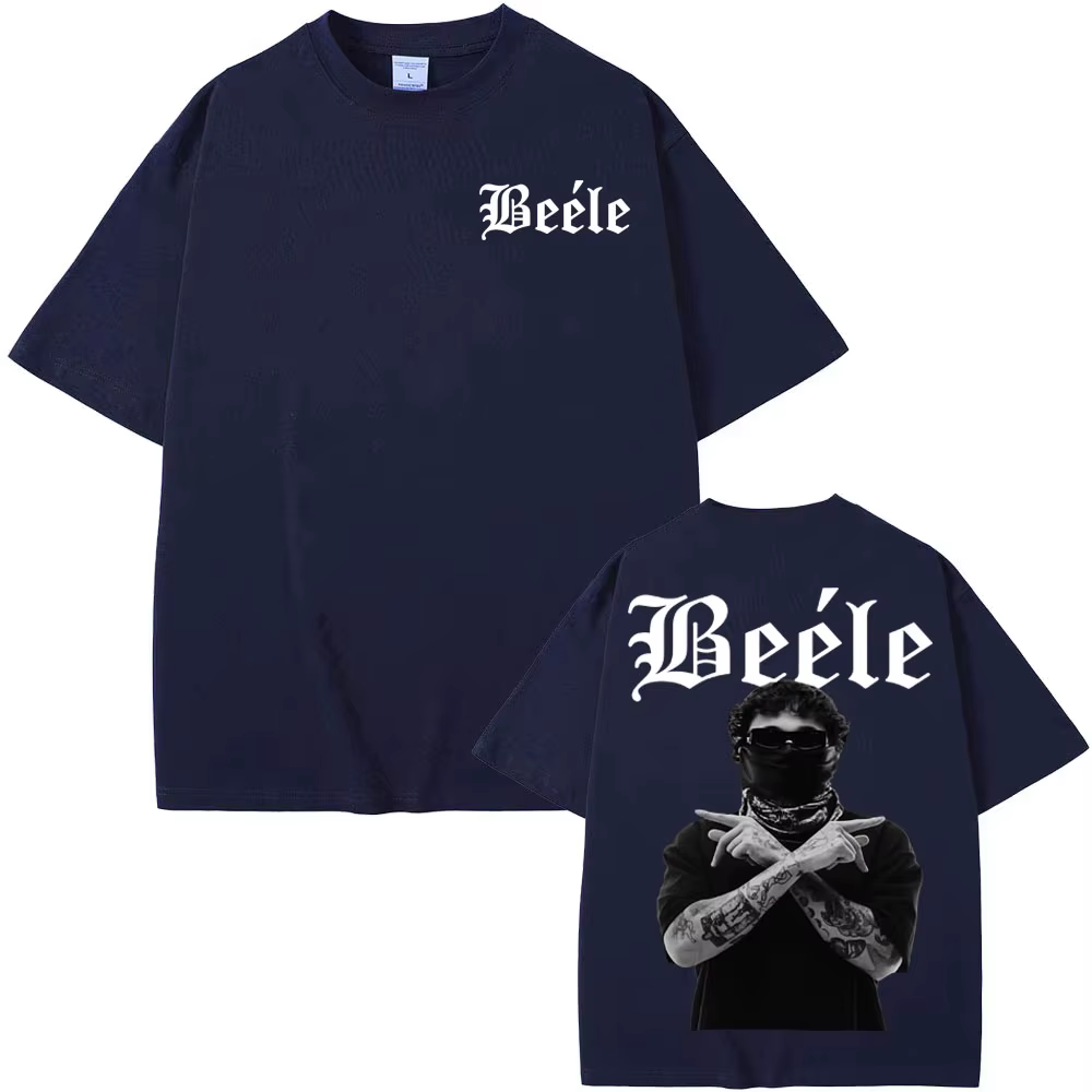 Rappeur BEELE Album de musique 2025 t-shirts imprimés pour hommes haute rue Vintage gothique T-shirt mâle été hauts