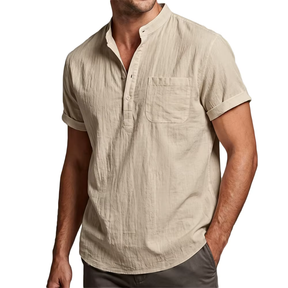 T-shirt en coton et lin pour homme