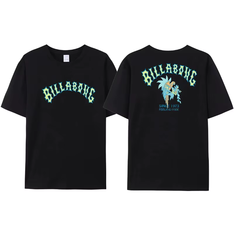 Wave nouveaux hommes femme été Billa-bong T-shirt Double face impression qualité haut décontracté t-shirts tendance