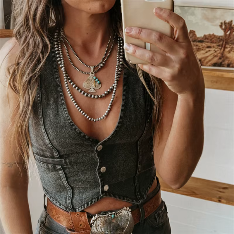 Gilet en Jean Précieux pour Femme