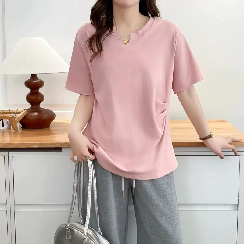 T-shirt femme à col en V