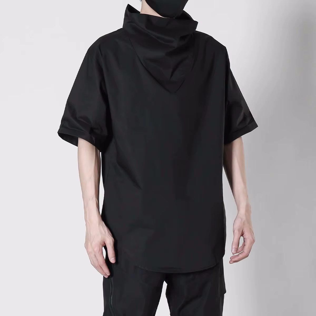Techwear-T-Shirt à Col Roulé pour Homme, Streetwear, Hip Hop, Harajuku, Été